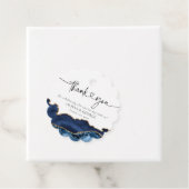 ネイビーブルー金ゴールドアゲ結婚ートの感謝メッセージカード フェイバータグ (インサイチュ)