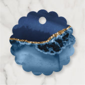 ネイビーブルー金ゴールドアゲ結婚ートの感謝メッセージカード フェイバータグ (裏面)