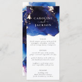 ネイビーブルー金ゴールドウォーター結婚カラー メニュー (正面/裏面)