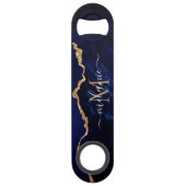 ネイビーブルー金ゴールドカスタム大理石バー鍵 スピード栓抜き (裏面)