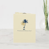 ネイビーブルー金ゴールドカンクンメ結婚キシコパスポート 招待状 (裏面)