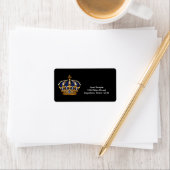 ネイビーブルー金ゴールドクラウンプリンス住所 シール (インサイチュ)