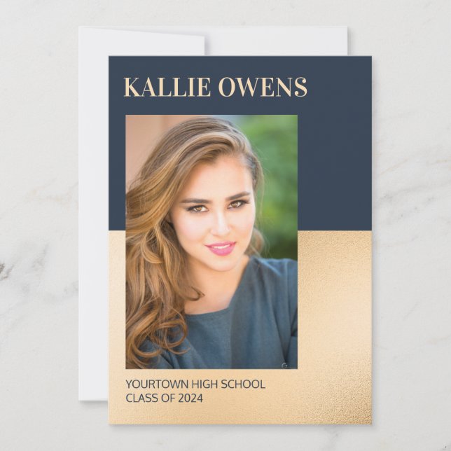 ネイビーブルー金ゴールドクラス2024写真卒業 (正面)