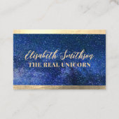 ネイビーブルー金ゴールドクラッシーエレガントシレフェミニンンタル 名刺 (正面)