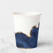 ネイビーブルー金ゴールドクロスカスタム確認パーティー 紙コップ (裏面)