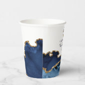 ネイビーブルー金ゴールドクロスカスタム確認パーティー 紙コップ (右)