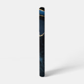 ネイビーブルー金ゴールドグリッターマーブルモノグラム名前をカスタムする SAMSUNG GALAXYケース (左側面)