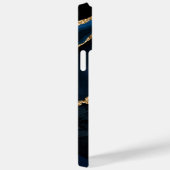 ネイビーブルー金ゴールドグリッター名前をカスタムするiPhoneケース Case-Mate iPhoneケース (裏面 / 右)