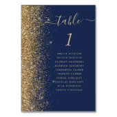 ネイビーブルー金ゴールドグリッター結婚ズ テーブルナンバー (正面)