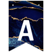 ネイビーブルー金ゴールドグリッター誕生日バンティングフラグ バンティングフラッグ (第3の旗)