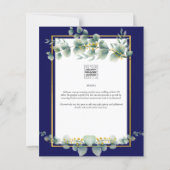 ネイビーブルー金ゴールドグリーナリーユーカリブライダルシャワー (裏面)