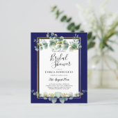 ネイビーブルー金ゴールドグリーナリーユーカリブライダルシャワー (スタンド正面)