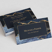 ネイビーブルー金ゴールドゲートプロフェッショナル名刺 名刺