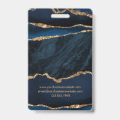 ネイビーブルー金ゴールドゲートプロフェッショナルID バッジ (Back)