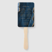 ネイビーブルー金ゴールドゲート結婚式 プログラム ハンドファン (裏面)