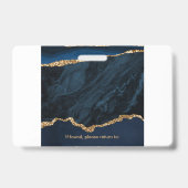 ネイビーブルー金ゴールドゲートGeodeビジネスフォト バッジ (裏面)