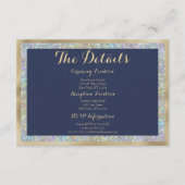 ネイビーブルー金ゴールドシルバー詳細カード エンクロージャーカード (正面)