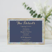 ネイビーブルー金ゴールドシルバー詳細カード エンクロージャーカード (スタンド正面)