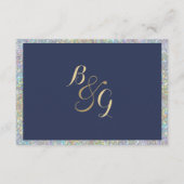 ネイビーブルー金ゴールドシルバー詳細カード エンクロージャーカード (裏面)