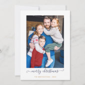 ネイビーブルー金ゴールドシンプルスクリプトMerry Christmas Photo シーズンカード (正面)