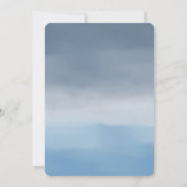 ネイビーブルー金ゴールドスターズスカイウォーター色 招待状 (裏面)