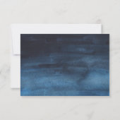 ネイビーブルー金ゴールドストリングライトランタンウェディングRSVP 招待状 (裏面)