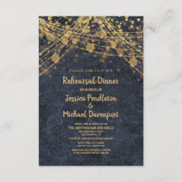 ネイビーブルー金ゴールドストリングライト《写真》ぼけ味リハーサル 招待状