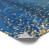 ネイビーブルー金ゴールドストリングラ結婚イトの歓迎 ポスター (角)