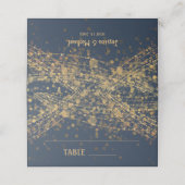 ネイビーブルー金ゴールドストリングラ結婚イト プレイスカード (外部開封)