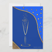 ネイビーブルー金ゴールドスパークルス写真リタイアメントパーティー 招待状 (裏面)
