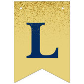 ネイビーブルー金ゴールドスパークル大学院写真パーティー バンティングフラッグ (第3の旗)