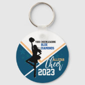 ネイビーブルー金ゴールドチアリーダー抱き枕アイディア キーホルダー (正面)