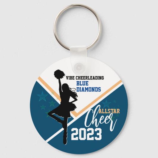 ネイビーブルー金ゴールドチアリーダー抱き枕アイディア キーホルダー (正面)