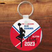 ネイビーブルー金ゴールドチアリーダー抱き枕アイディア キーホルダー (裏面)