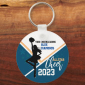 ネイビーブルー金ゴールドチアリーダー抱き枕アイディア キーホルダー (正面)