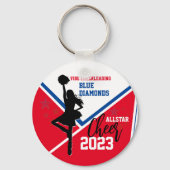 ネイビーブルー金ゴールドチアリーダー抱き枕アイディア キーホルダー (裏面)