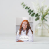 ネイビーブルー金ゴールドドット葬儀祈りの言葉カードと写真 エンクロージャーカード (スタンド正面)