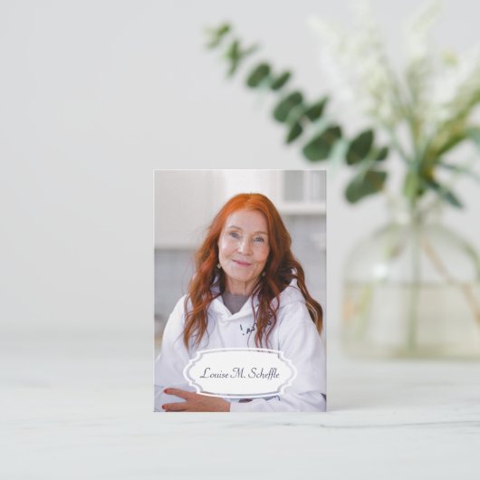 ネイビーブルー金ゴールドドット葬儀祈りの言葉カードと写真 エンクロージャーカード (スタンド正面)