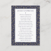 ネイビーブルー金ゴールドドット葬儀祈りの言葉カードと写真 エンクロージャーカード (裏面)