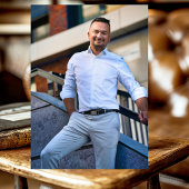 ネイビーブルー金ゴールドバルーン写真40歳の誕生日パーティー 招待状