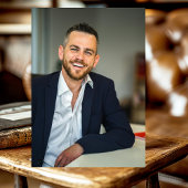 ネイビーブルー金ゴールドバルーン写真50th誕生日パーティー 招待状