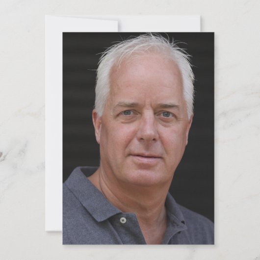 ネイビーブルー金ゴールドバルーン写真70th誕生日パーティー 招待状 (裏面)