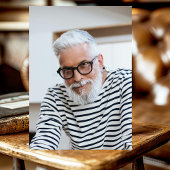 ネイビーブルー金ゴールドバルーン写真80th誕生日パーティー 招待状