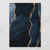 ネイビーブルー金ゴールドバーンドオレンジ結婚ズ メニュー (裏面)