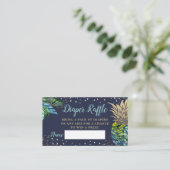 ネイビーブルー金ゴールドパイナップルベビーシャワーオムツラッフル エンクロージャーカード (スタンド正面)