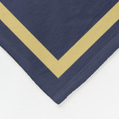 ネイビーブルー金ゴールドパーソナライズされたの姓 フリースブランケット (角)