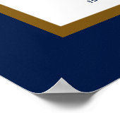 ネイビーブルー金ゴールドパーム結婚トロピカル座席表 ポスター (角)