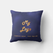 ネイビーブルー金ゴールドビジネスロゴプエレガントール アウトドアクッション (裏面)