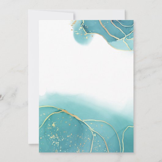 ネイビーブルー金ゴールドファーストホーリーコミュニオン招待状 招待状 (裏面)