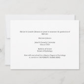 ネイビーブルー金ゴールドフォーマル写真幾何学卒業 案内状 (裏面)